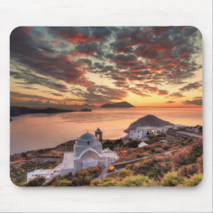 The sunset from the castle of Plaka in Milos Mouse Pad