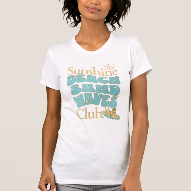 The Sunshine Club, Beach, Sand and Waves Summer  T-Shirt (Front)