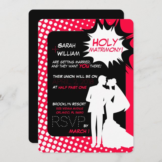 The superpowers of matrimony! invitation (Front/Back)