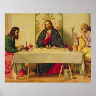 The Supper at Emmaus, 1520 (oil on canvas) Poster
