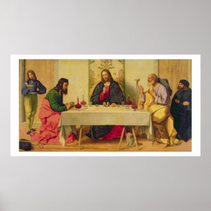 The Supper at Emmaus, 1520 (oil on canvas) Poster