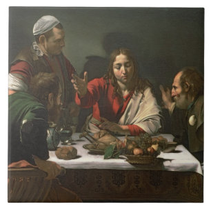 The Supper at Emmaus, 1601 (oil and tempera) Tile