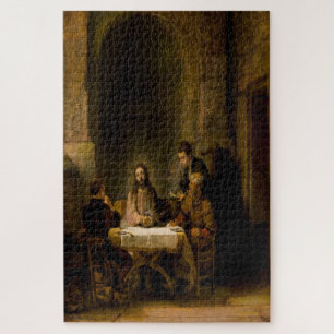 The Supper at Emmaus 1648 by Rembrandt van Rijn Jigsaw Puzzle