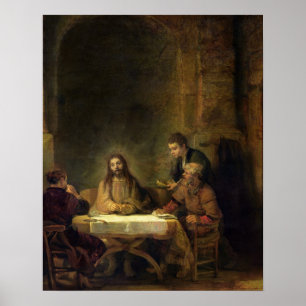 The Supper at Emmaus, 1648 (oil on panel) Poster