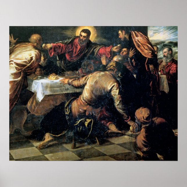 The Supper at Emmaus (oil on canvas) Poster (Front)