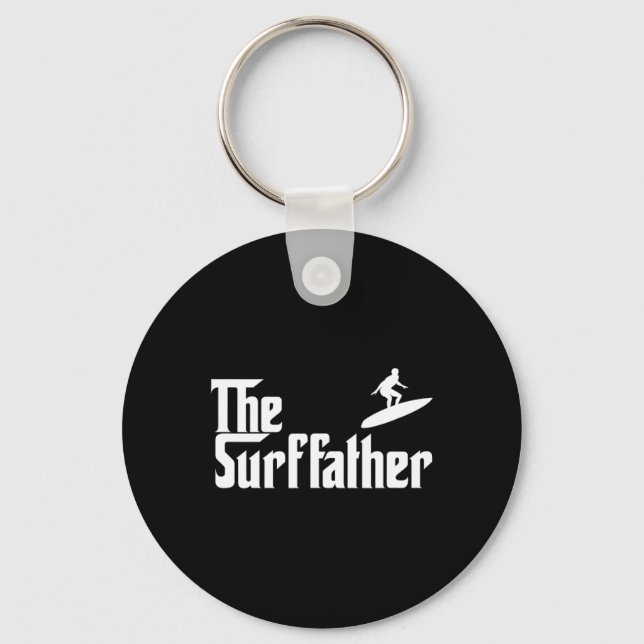 The Surf Father Surfing Dad Funny Gift  Key Ring (Front)