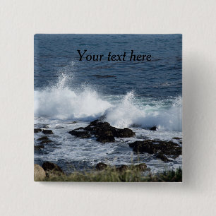 The surf of the Pacific Ocean 15 Cm Square Badge