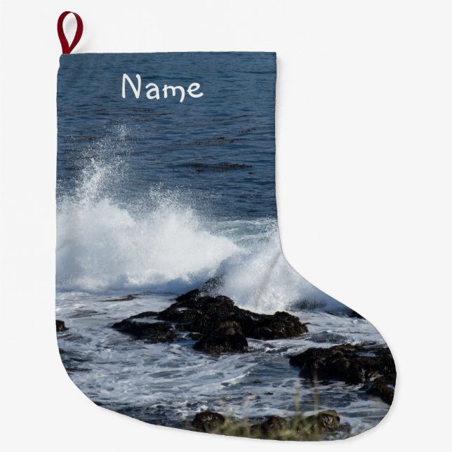 The surf of the Pacific Ocean     Large Christmas Stocking (Front)