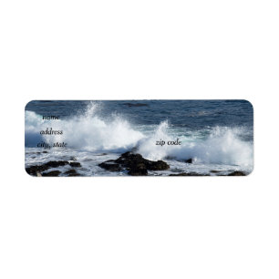 The surf of the Pacific Ocean Return Address Label
