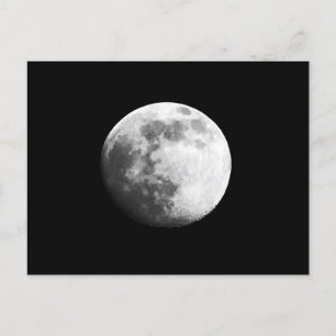 The surface of the moon with craters postcard