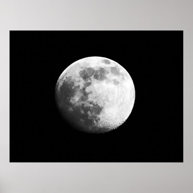 The surface of the moon with craters poster (Front)