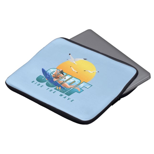 The Surfer Rides the Wave | 13" Laptop Sleeve (F) (Front Top)