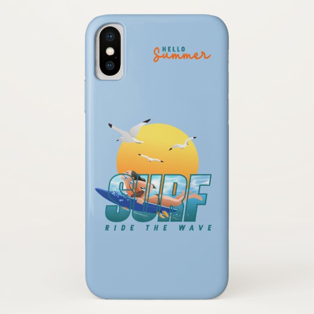 The Surfer Rides the Wave | (F) Case-Mate iPhone Case (Back)