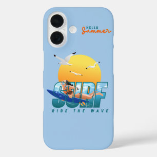 The Surfer Rides the Wave (F) iPhone 16 Case