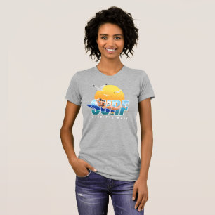 The Surfer Rides the Wave   Women Slim Fit T-Shirt