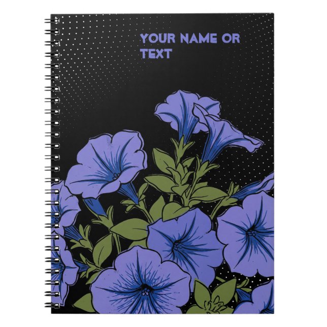 The 'Surfinia Blue Vein' Petunia Pop Art Notebook (Front)