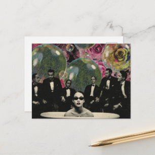 The Surreal Bathtub Viewers Collage Postcard