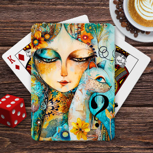 The Suspicious Cat Fine Art Playing Cards