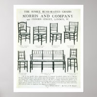 The Sussex Rush-Seated Chairs, made by Morris and