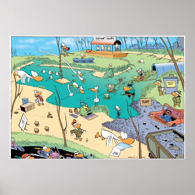 The Swamp Birds Eye View Poster (Front)