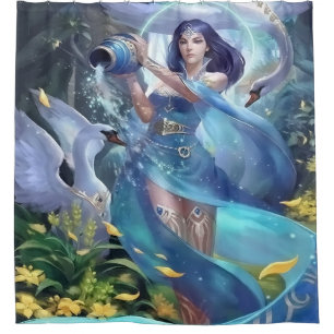 The Swan Enchantress Shower Curtain
