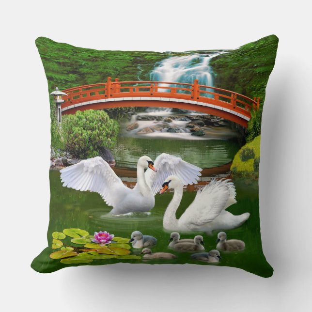 The Swan Family Cushion (Front)
