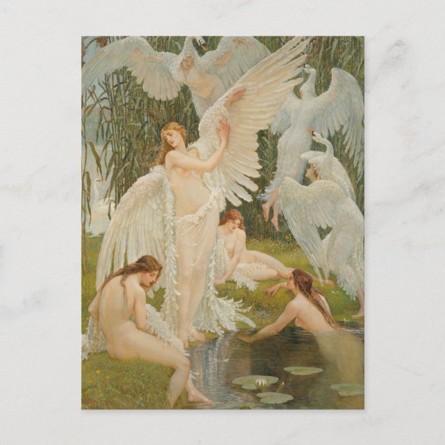 The Swan Maidens by Walter Crane Postcard (Front)