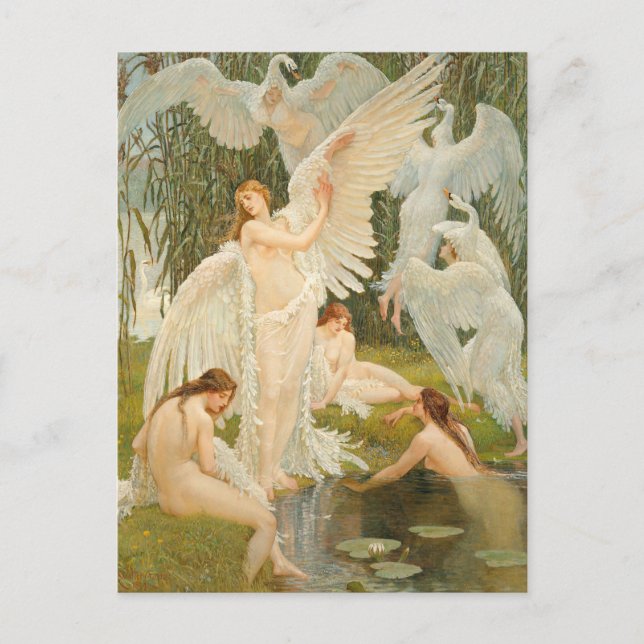 The Swan Maidens | Walter Crane Postcard (Front)