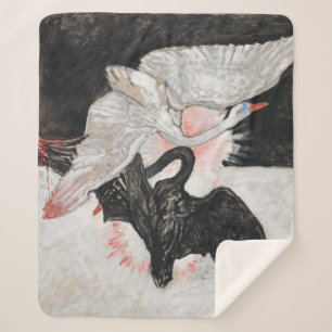 The Swan, No 2 Hilma af Klint Sherpa Blanket