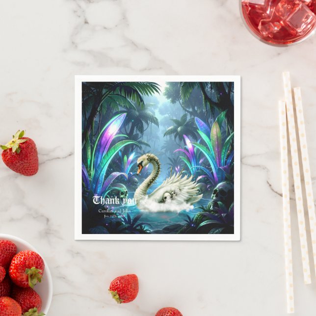 The Swan of Forgotten Waters.  Napkin (Insitu)