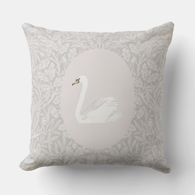 The Swan, vintage nursery  Cushion (Front)