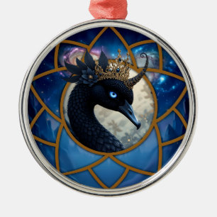 The Swan Who Guards the Moon. Metal Ornament