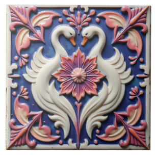 The Swanflower Covenant Ceramic Tile
