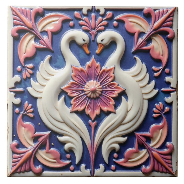 The Swanflower Covenant Ceramic Tile (Front)