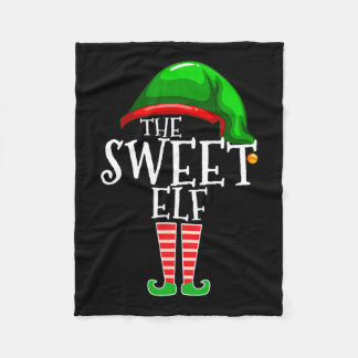 The sweet elf family matching group christmas gift fleece blanket