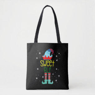 The Sweet Elf Family Matching Group Christmas Xmas Tote Bag