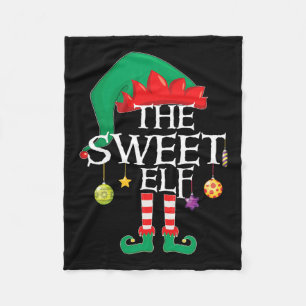 The Sweet Elf Squad Christmas Matching Family Xmas Fleece Blanket