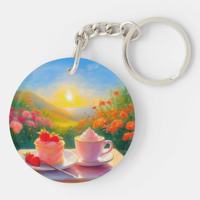 The Sweetest Afternoon of the Day Acrylic Keychain (Back)