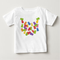The Sweetest Bib" - Falling Rainbow Gummy Bear Nec