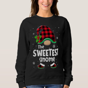 The Sweetest Gnome Buffalo Plaid Christmas Matchin Sweatshirt