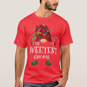 The Sweetest Gnome Buffalo Plaid Christmas Tree Li T-Shirt