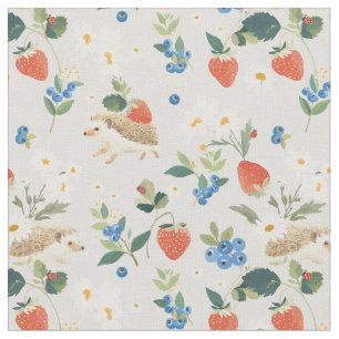 The Sweetest Harvest - Hedgehog Strawberry garden Fabric