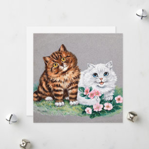 The Sweetest Pair by Louis William Wain Holiday Card