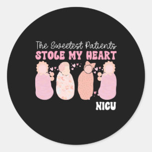 The Sweetest Patients Stole My Heart Nicu Nurse Va Classic Round Sticker