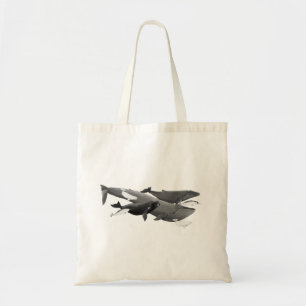 The Swim Of Whales Illustration Art Whale Tote Bag