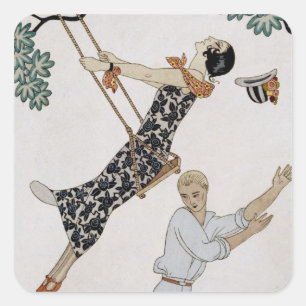 The Swing, 1920s Square Sticker