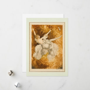 The Swing, 1928 by Louis Icart Holiday Card