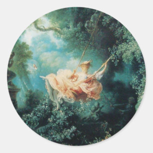 THE SWING  green pink Classic Round Sticker