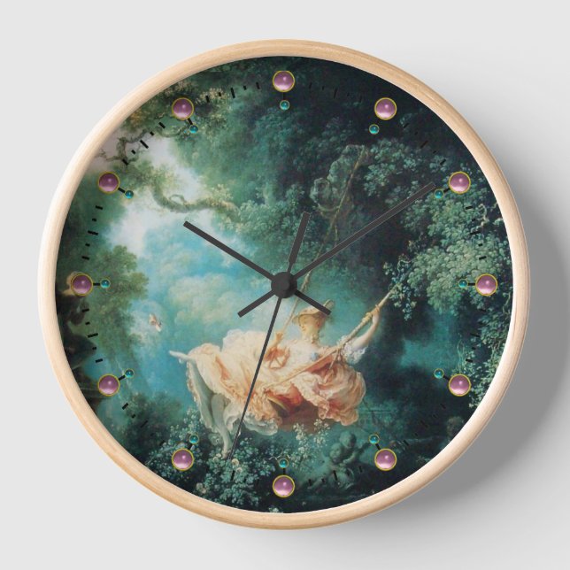 THE SWING  green pink Clock (Front)