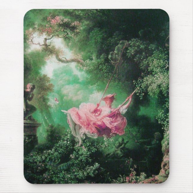 THE SWING  green pink fuchsia Mouse Pad (Front)